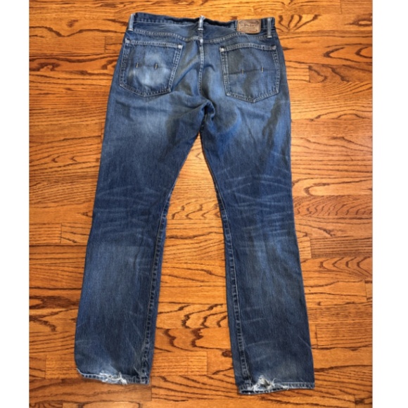 Polo Ralph Lauren Jeans Men's 35x32 Blue Denim Hampton Straight Vintage Wash - Picture 2 of 10